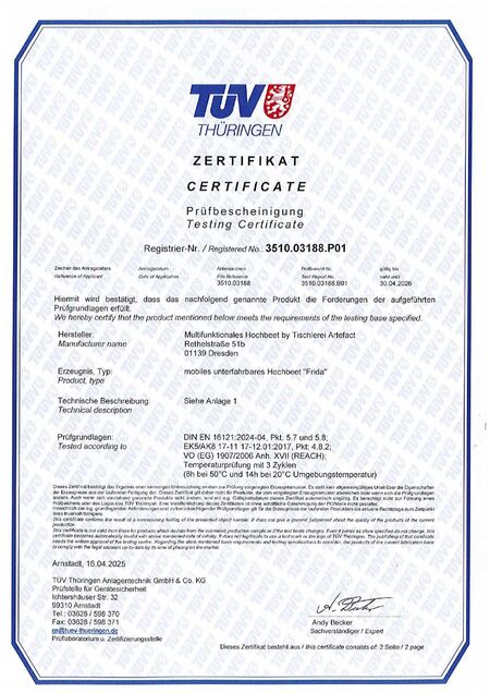 Vorschau Prüfbescheinigung