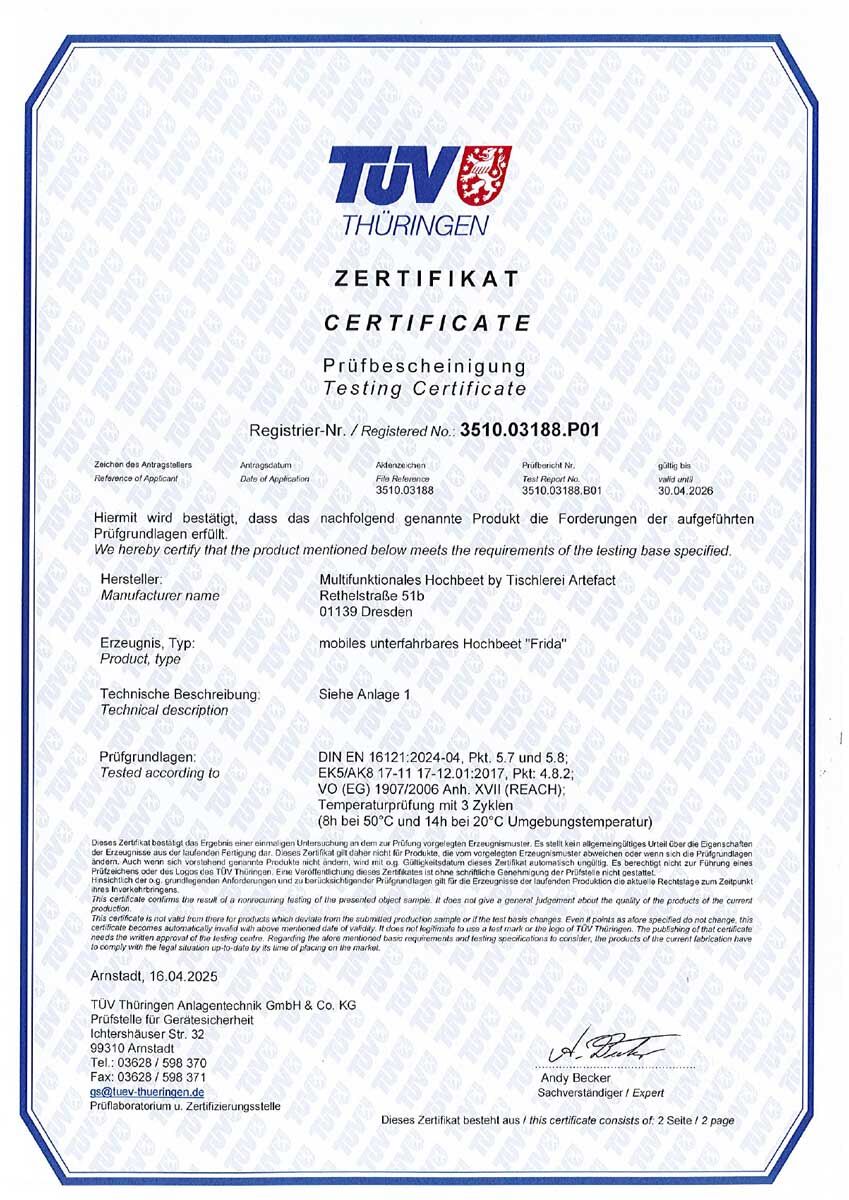 Vorschau Prüfbescheinigung